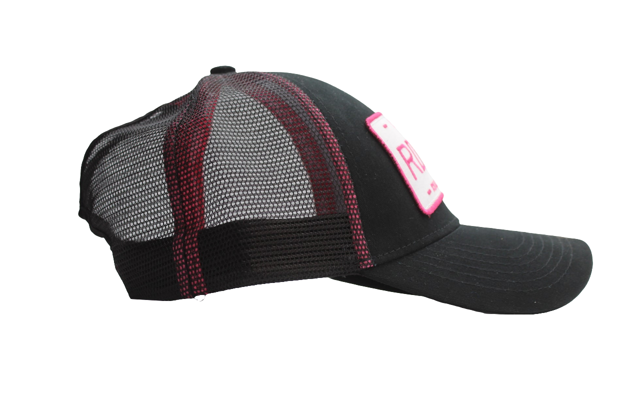 A Womens Pink Mesh Ballcap (With high pony tail hole)