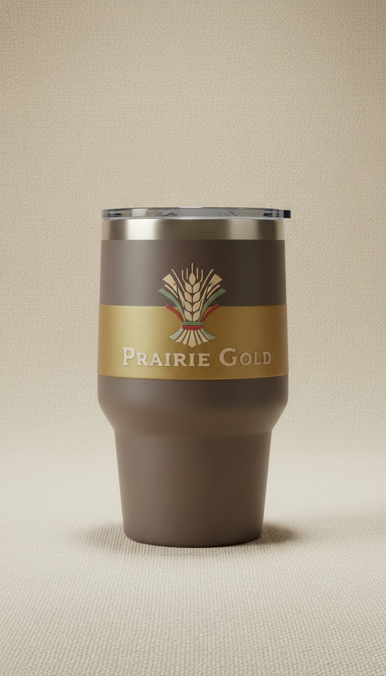 Prairie gold branded tumbler