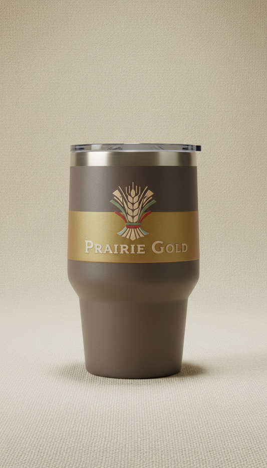 Prairie gold branded tumbler