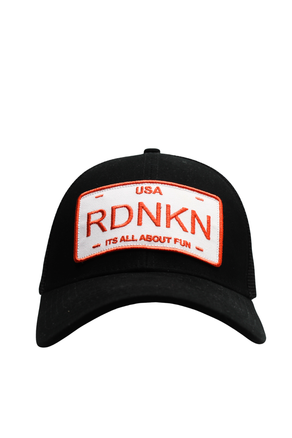 RDNKN Mesh Snapback (black and orange )