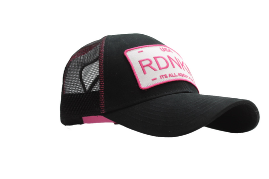 A Womens Pink Mesh Ballcap (With high pony tail hole)