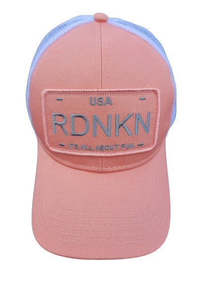 A RDNKN High Ponytail Mesh Snapback Hat  (Peach ))